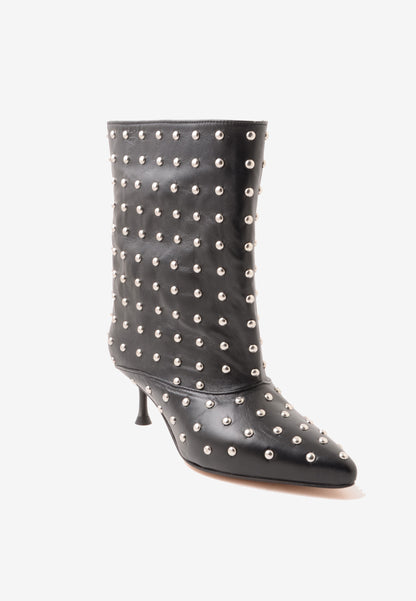 DIVINE FOLLIE - Stivale Nappa con Borchie Nero