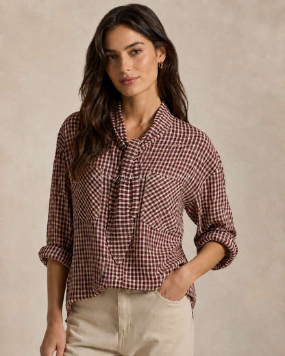 LE STREGHE - Camicia Fiocco bordeaux