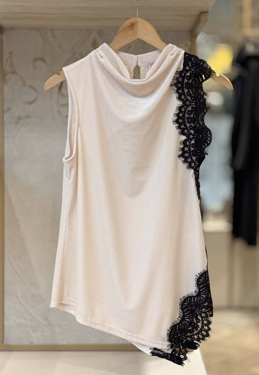 MOTEL - Top In Velluto Lingerie Avorio