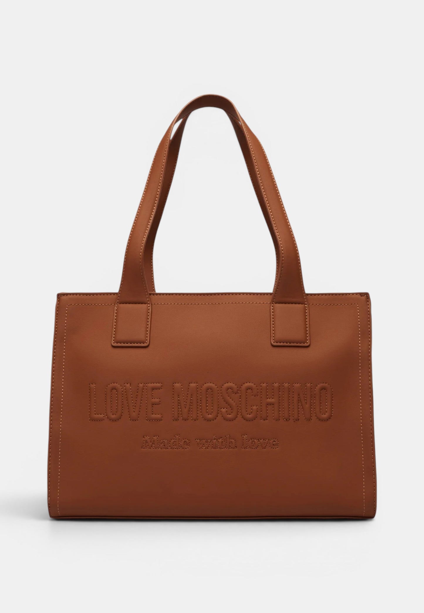 LOVE MOSCHINO - Shopping Bag Signature Cuoio
