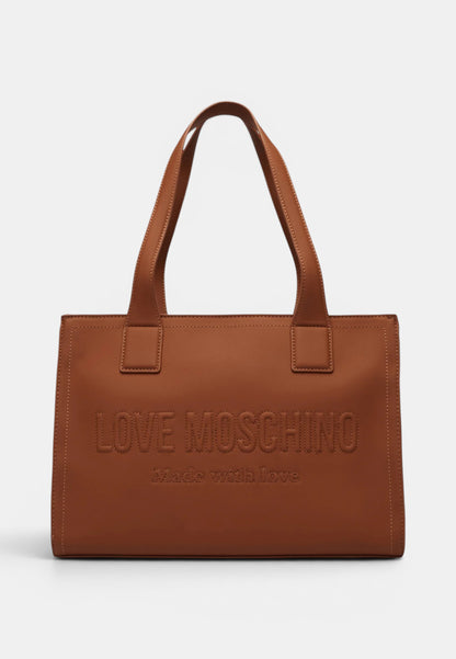 LOVE MOSCHINO - Shopping Bag Signature Cuoio
