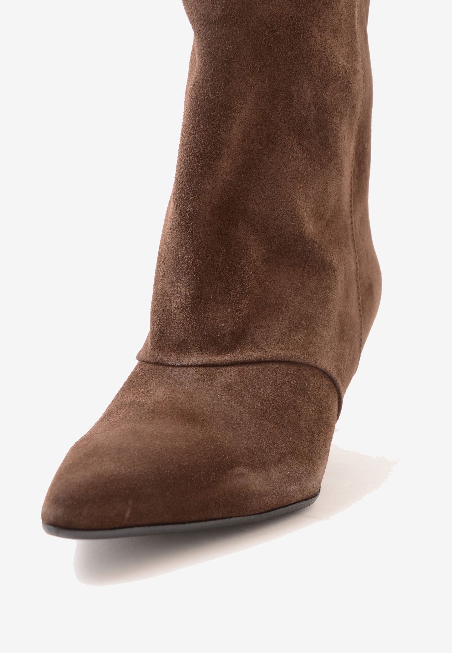 DIVINE FOLLIE - Stivale Alto Camoscio Tacco Basso Moro