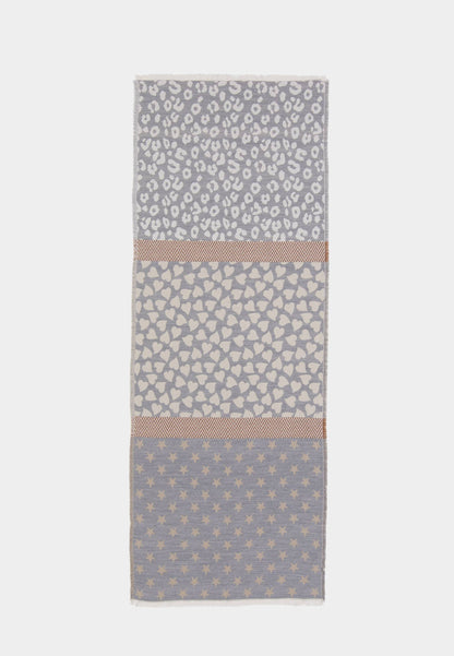 ALEX MAX - Beige Hearts Stars Scarf