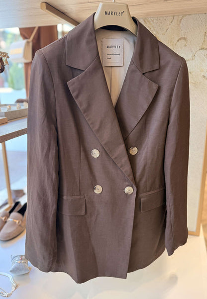 MARYLEY - Blazer Doppiopetto Marrone