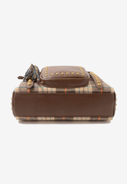 LA CARRIE - Borsa A Spalla Scottish Marrone