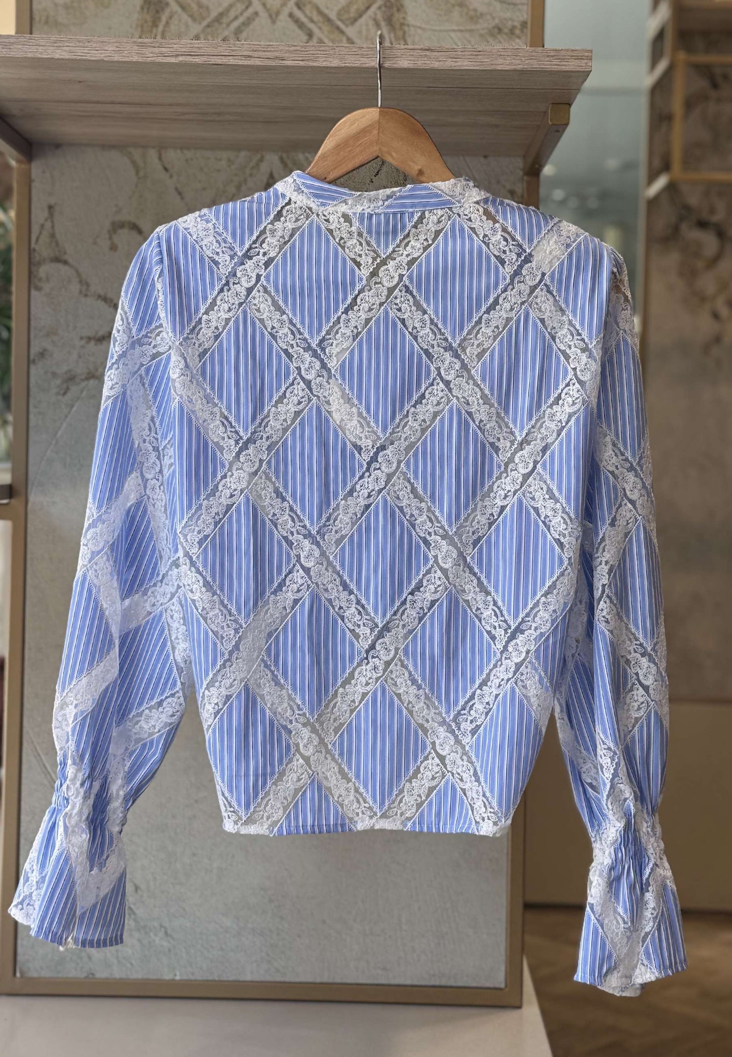 MOTEL - Camicia Pizzo Celeste
