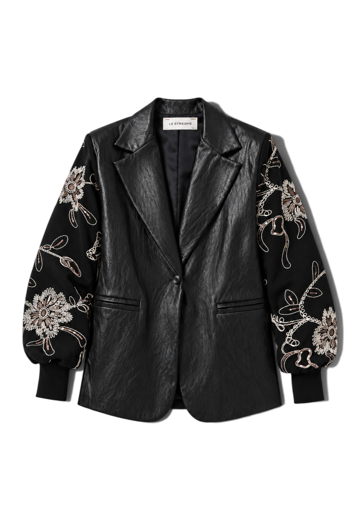 LE STREGHE - Blazer Manica Ricamo Nero