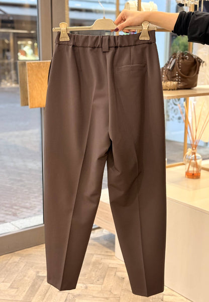 MARYLEY - Pantalone Barrel Fluido Moro