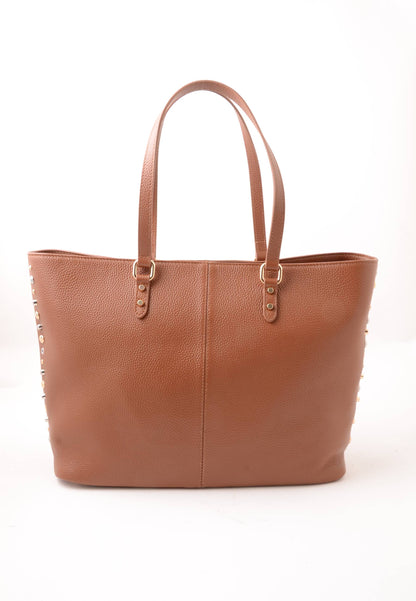 LA CARRIE - Shopping Bag Explosion Vera Pelle Cuoio