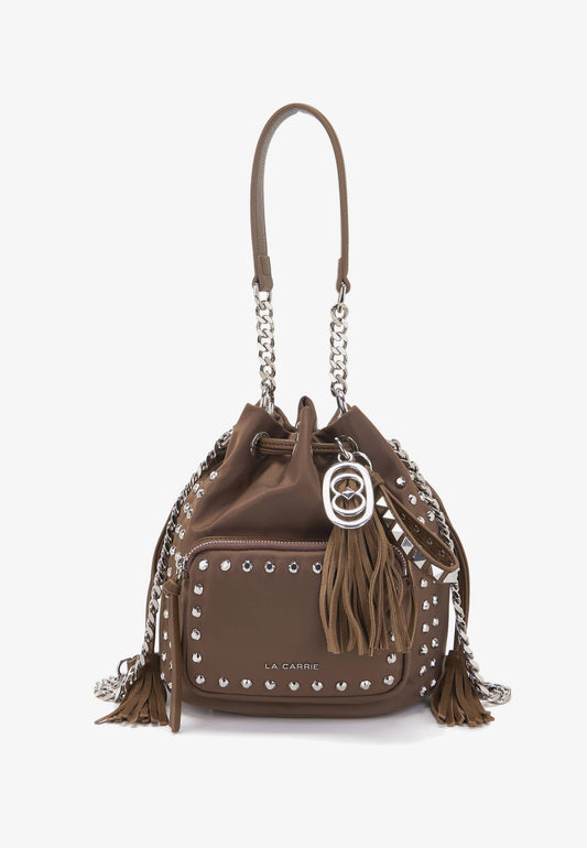 LA CARRIE - Secchiello Dark Nylon Borchie Mocha