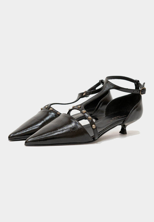 DIVINE FOLLIE Ballerina Con Tacco Nero