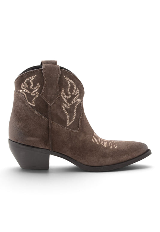 DIVINE FOLLIE - Stivaletto Texano Con Ricami Carbone