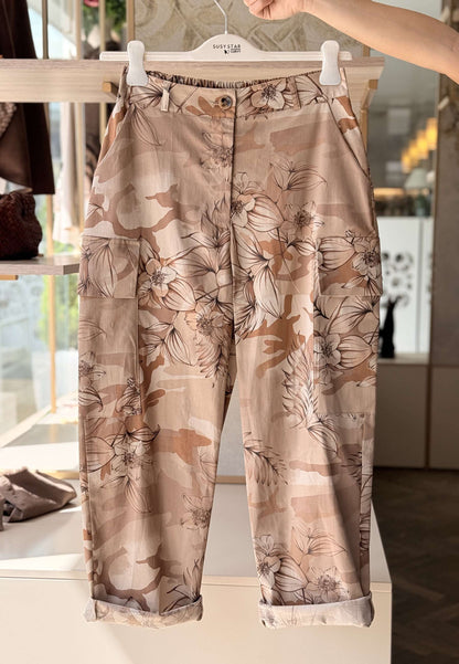SUSY STAR CURVY - Pantalone Cargo Hawaii Beige