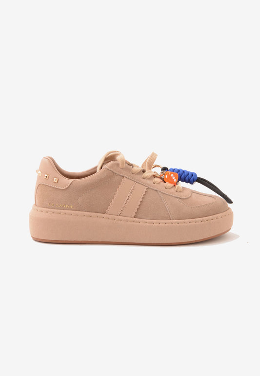 LA CARRIE - Sneakers Camoscio Charms Beige