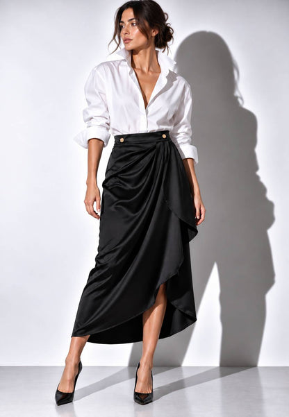 MINERVA - Gonna Petalo In Raso Nero