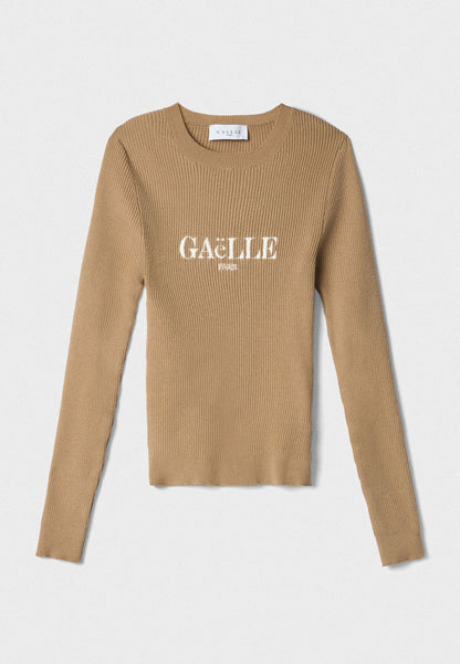 GAELLE - Pullover paricollo Cammello