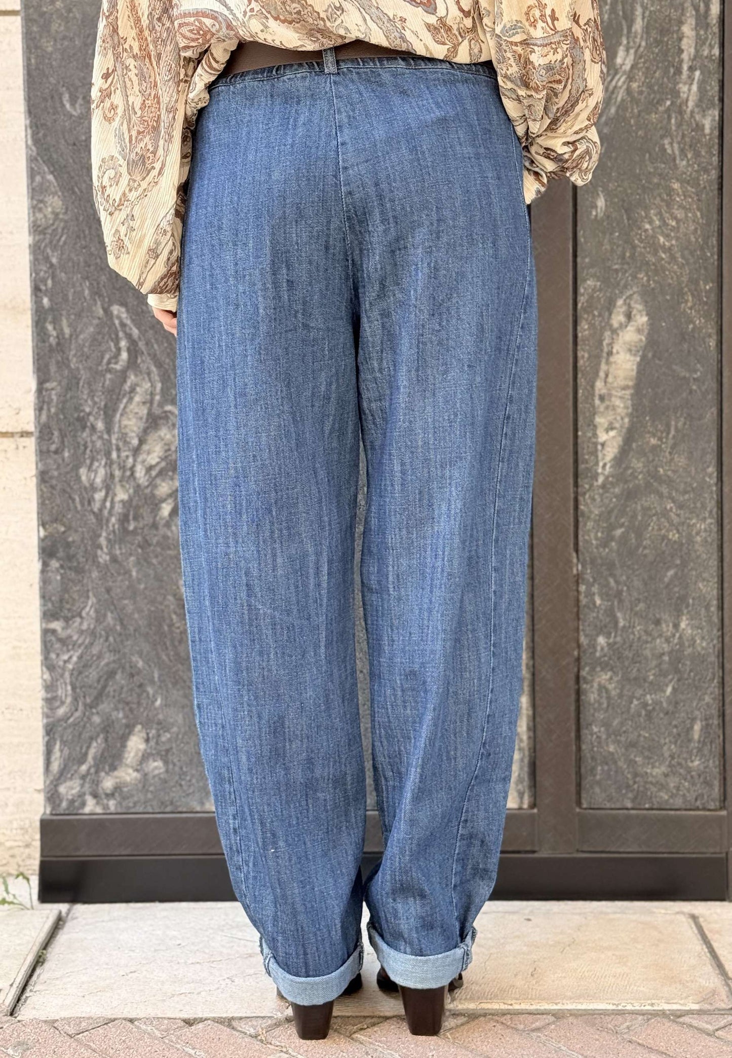 LE STREGHE - Jeans Balloon Vita Alta Denim