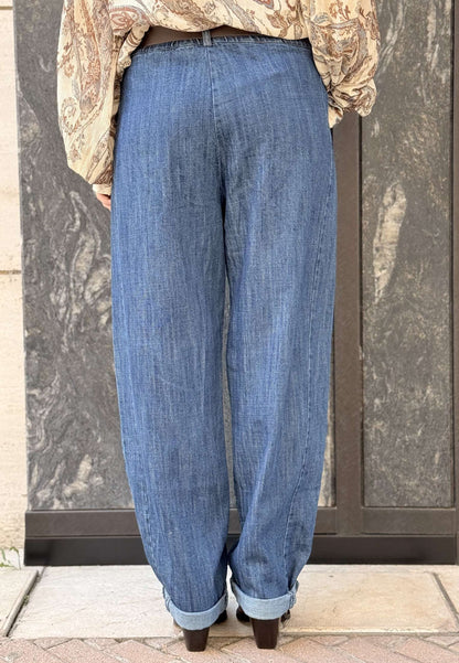 LE STREGHE - Jeans Balloon Vita Alta Denim