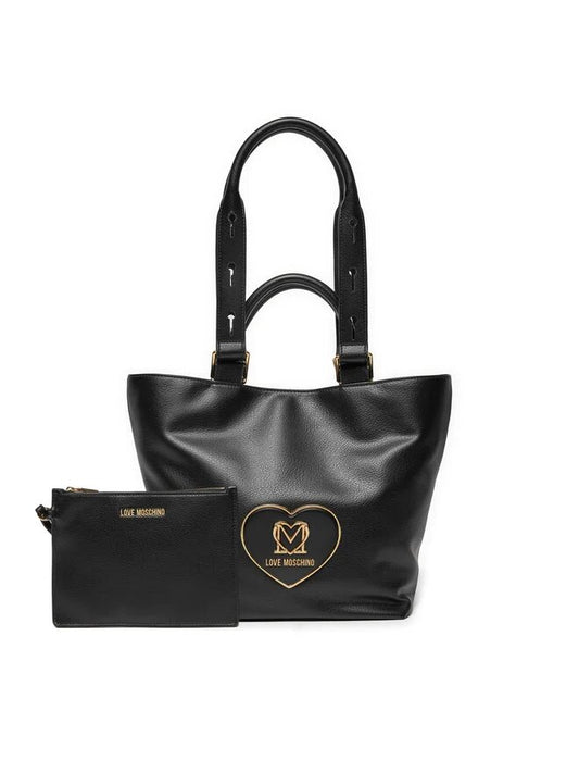 LOVE MOSCHINO – Schwarze Einkaufstasche „Love Heart“.