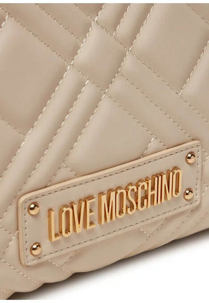 LOVE MOSCHINO – Elfenbeinfarbene, gesteppte Umhängetasche