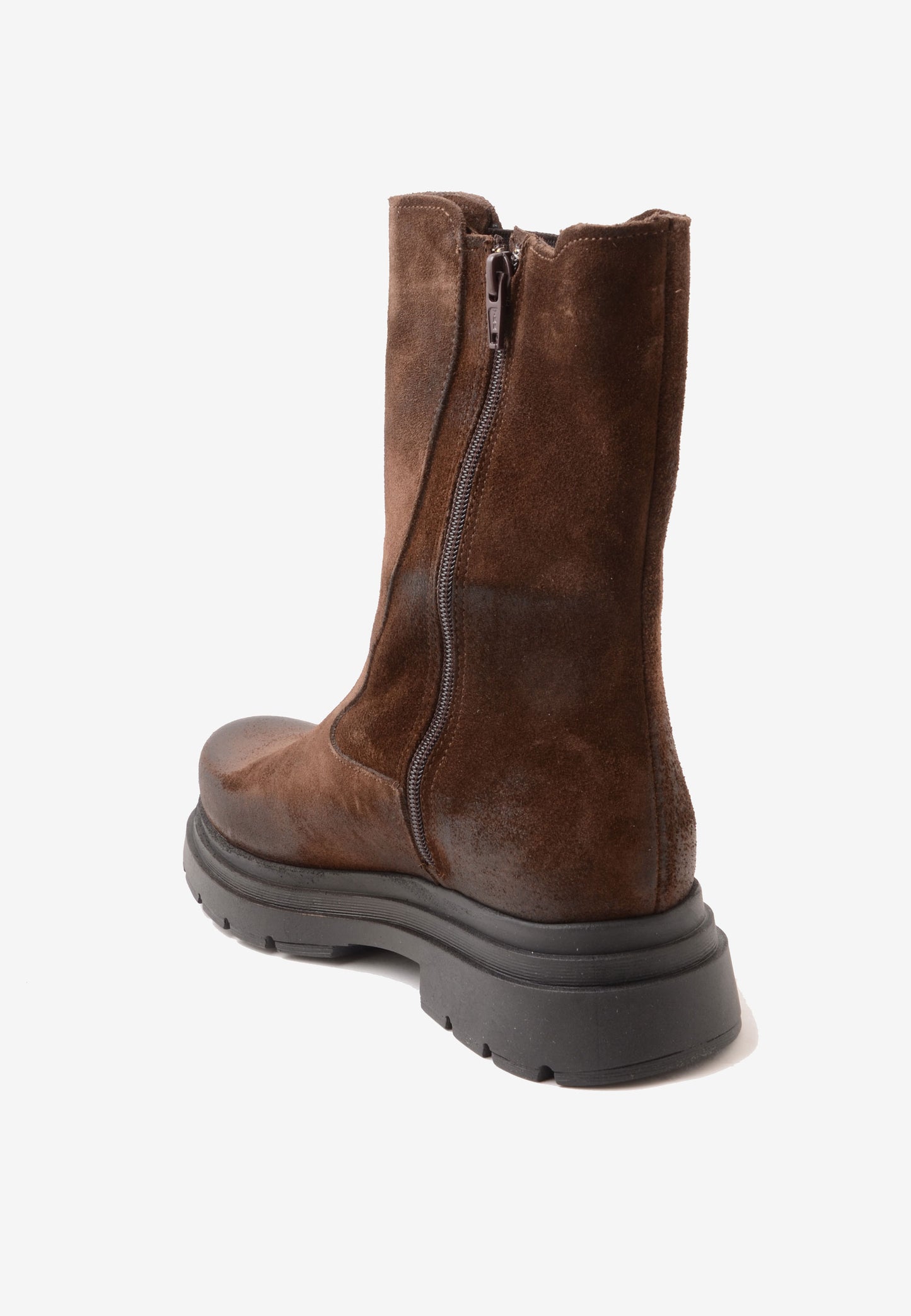 DIVINE FOLLIE - Stivale Bikers Camoscio Marrone