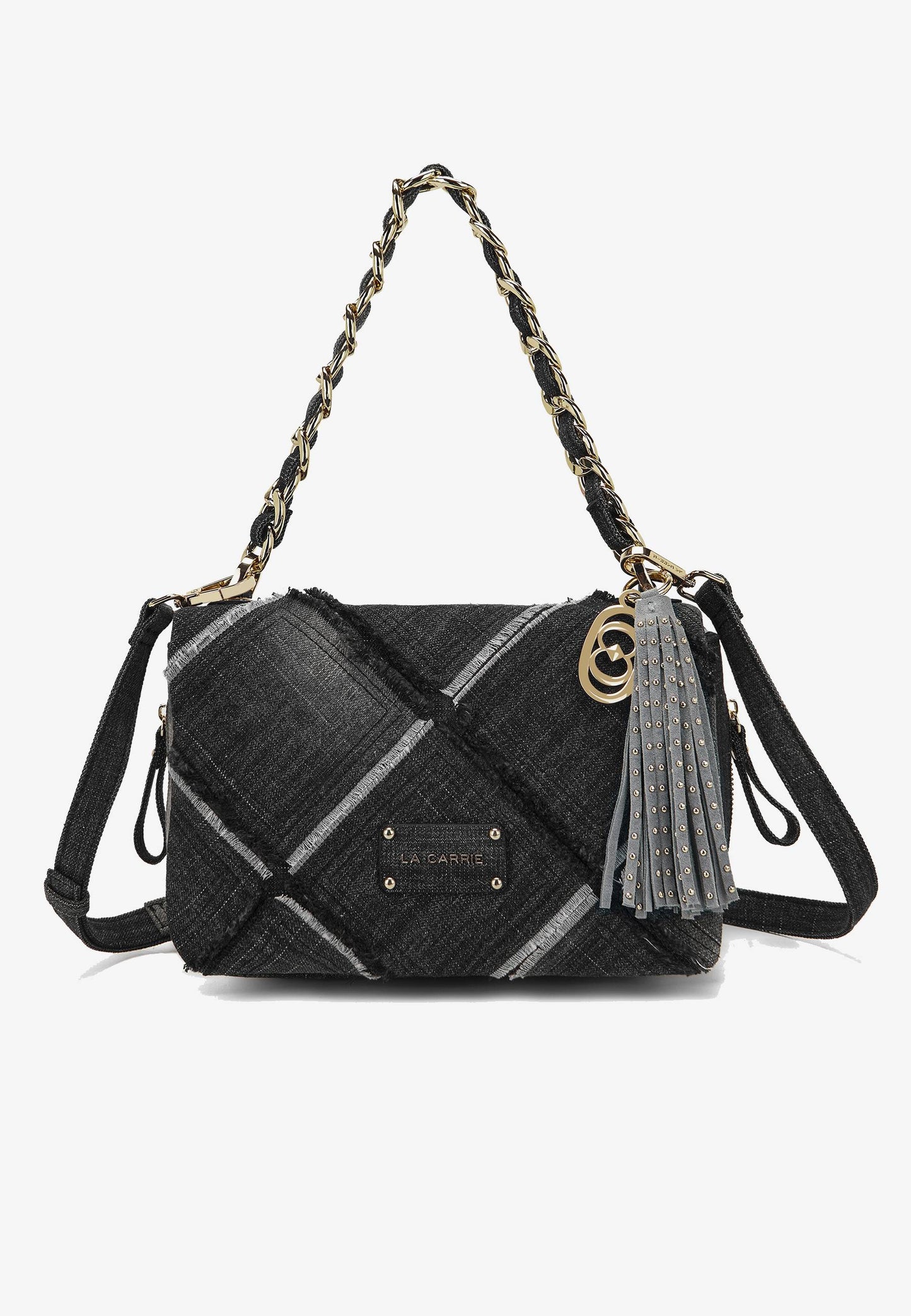 LA CARRIE - Borsa a Spalla In canvas ISABEL CROSS Nero