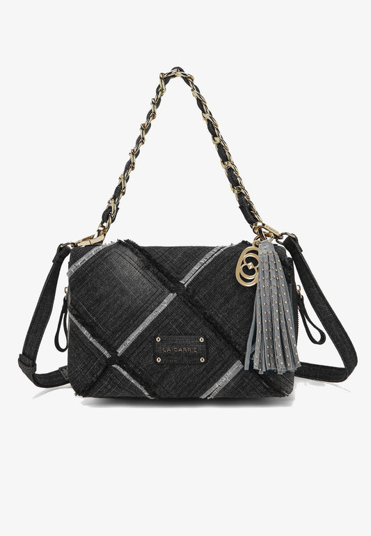 LA CARRIE - Borsa a Spalla In canvas ISABEL CROSS Nero