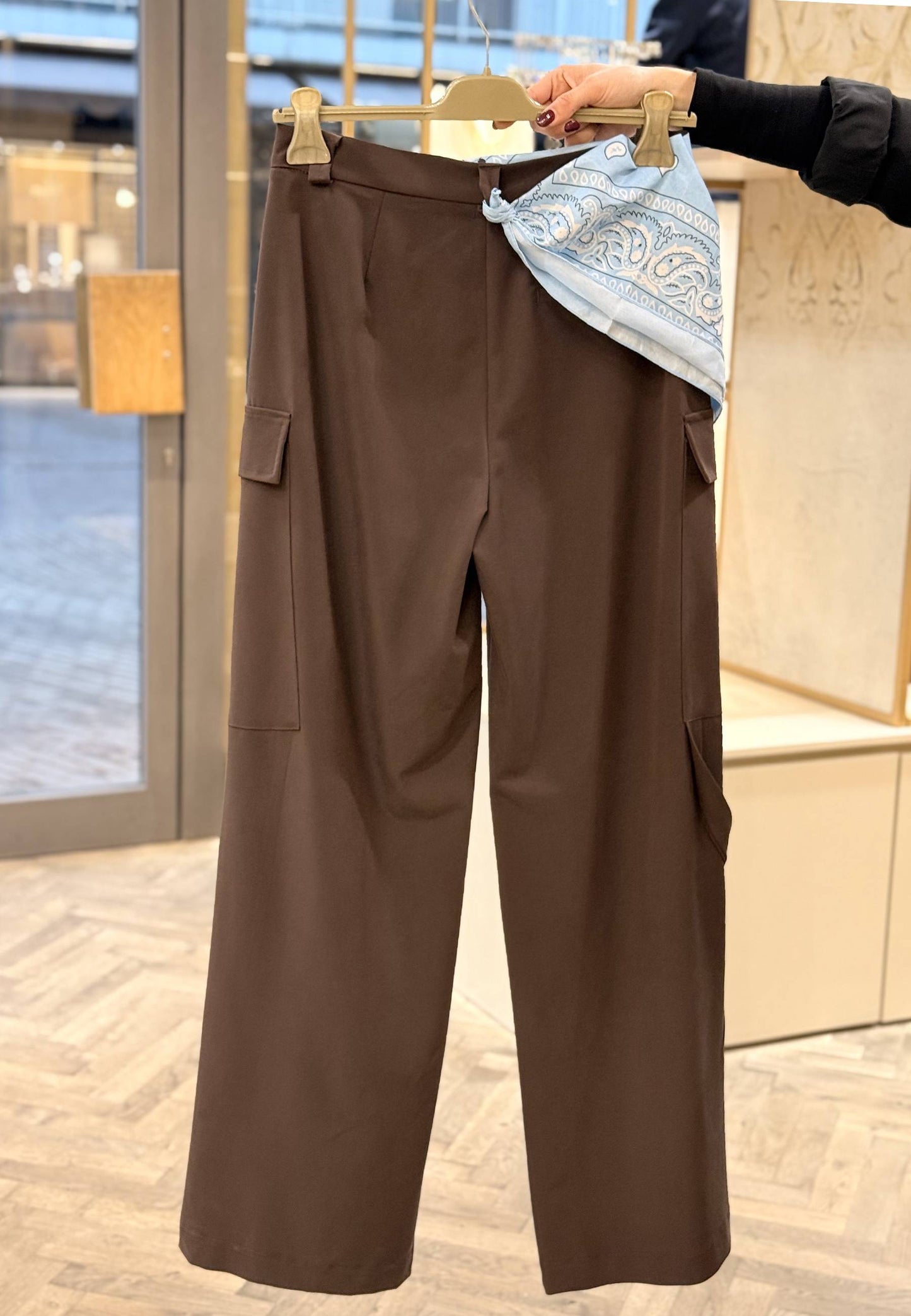 MARYLEY - Pantalone Cargo Bandana Marrone