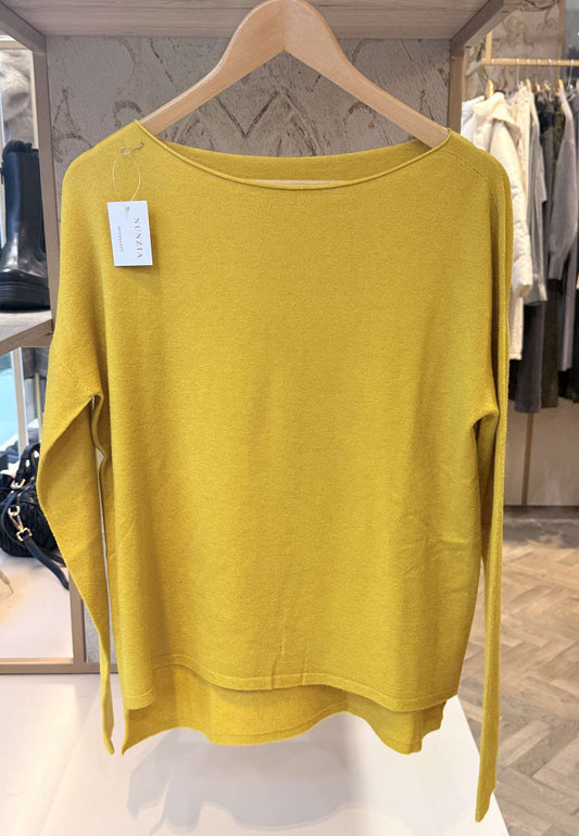 NUNZIA - Maglioncino Basic Giallo