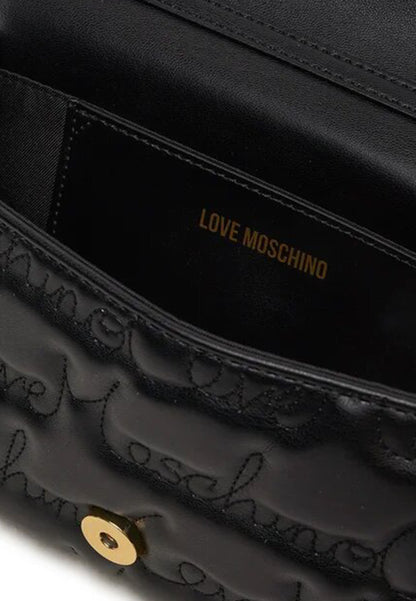 LOVE MOSCHINO – Schwarze Umhängetasche „Love Writing“.