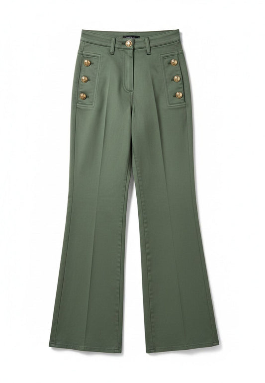 MARYLEY - Pantalone Bottoni Oro Militare