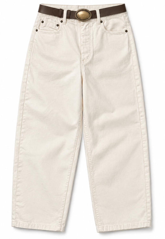 MOTEL - Pantalone Barrel Avorio