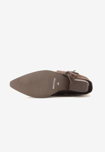 DIVINE FOLLIE - Stivale Camoscio Ricamo Etnico Moro