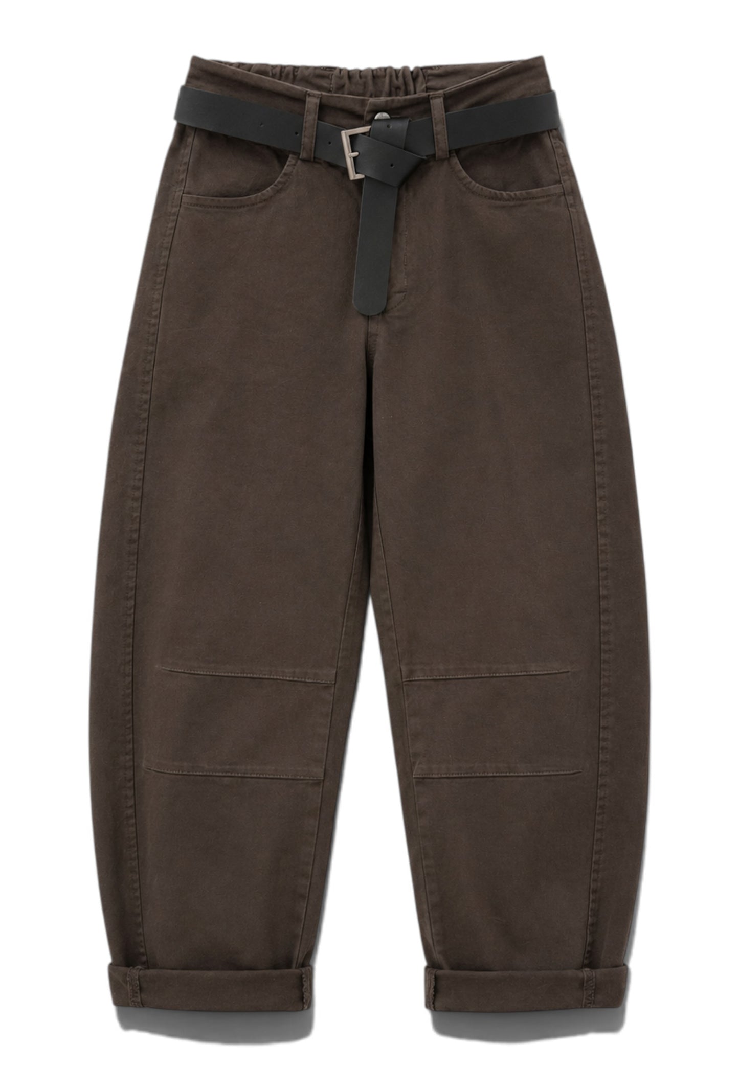LE STREGHE - Jeans Barrel Bull Denim Moro