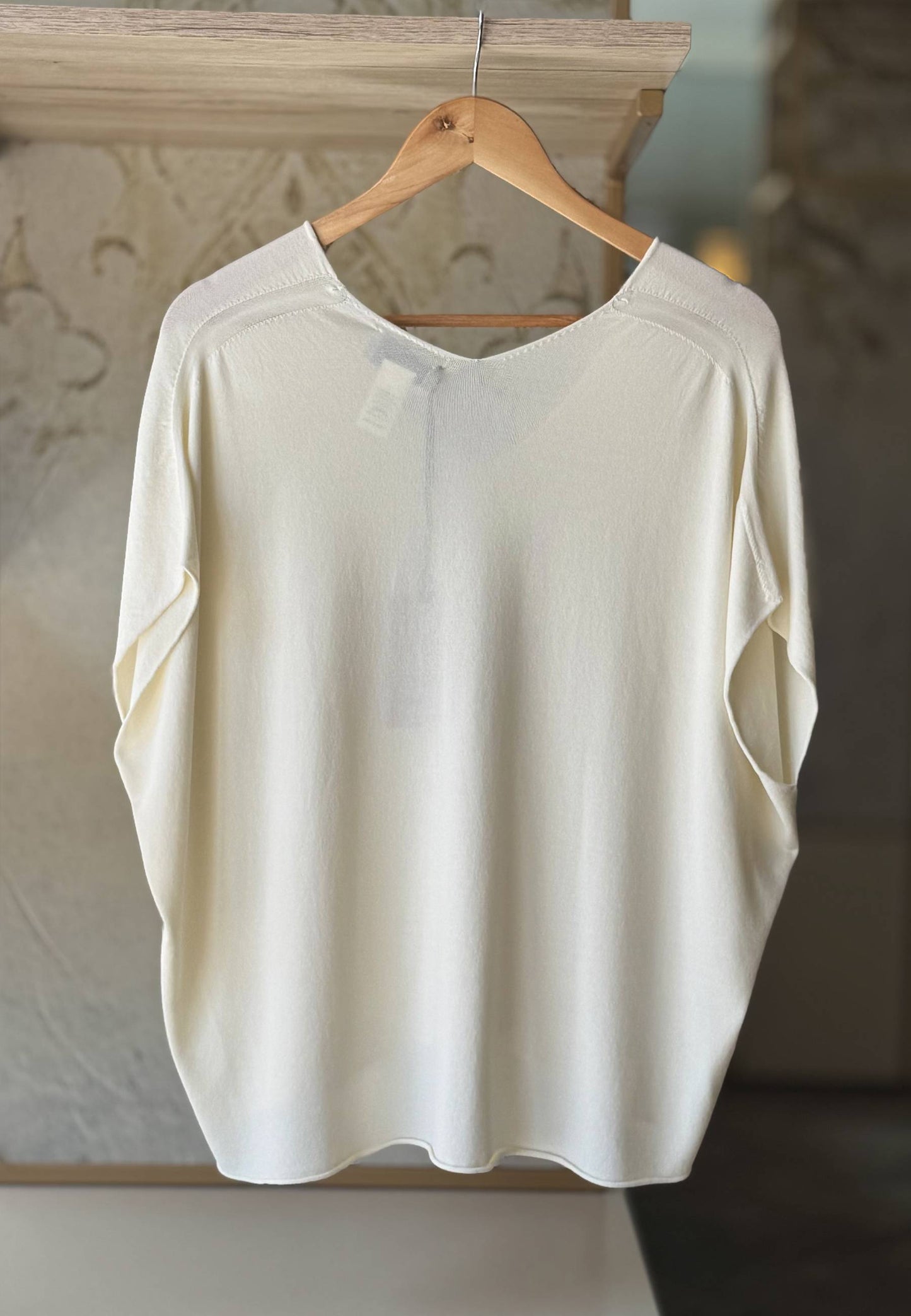MARYLEY - Maglia Scollo V Crema