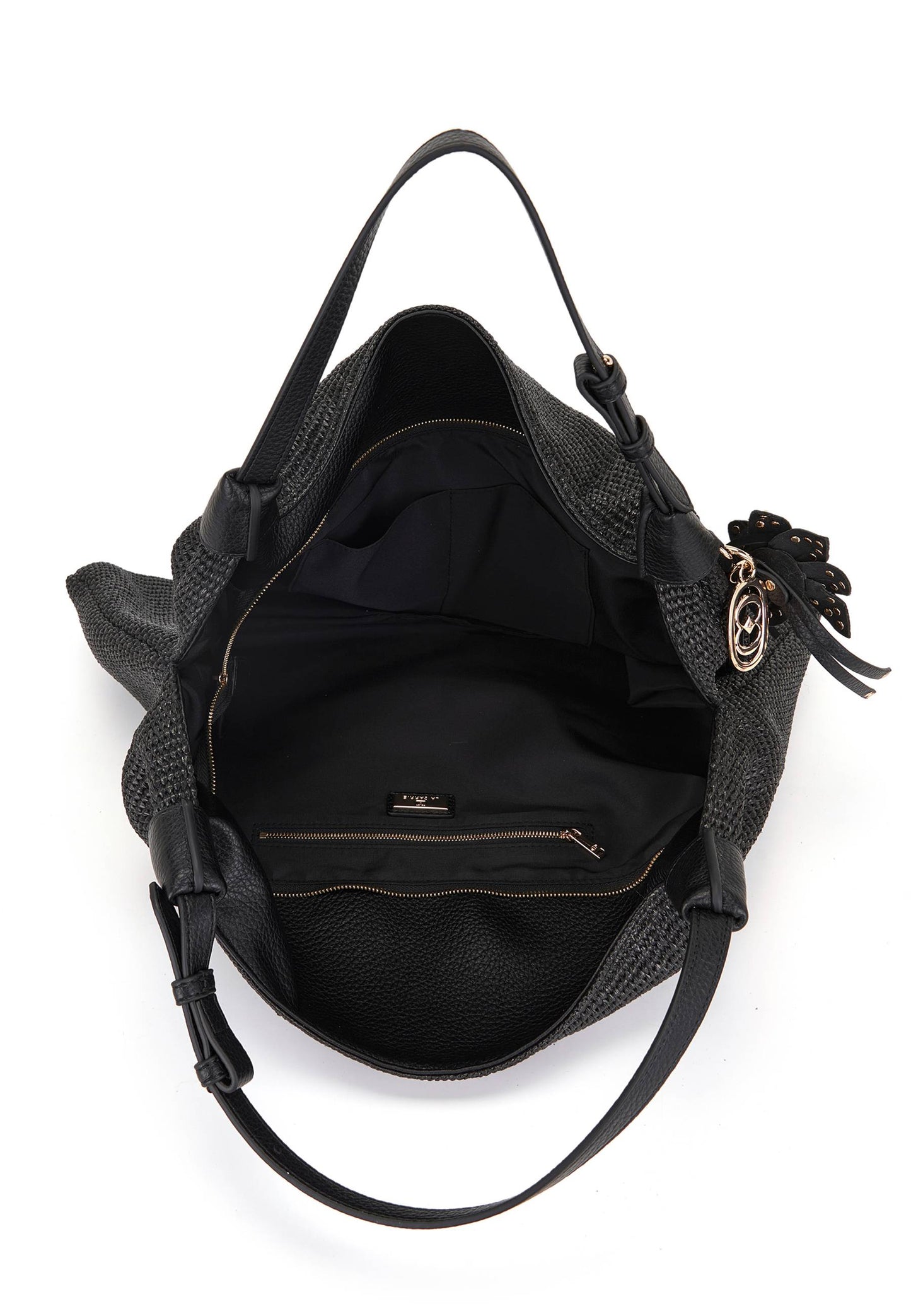 LA CARRIE - Shopping Bag Soft In Raffia Nero
