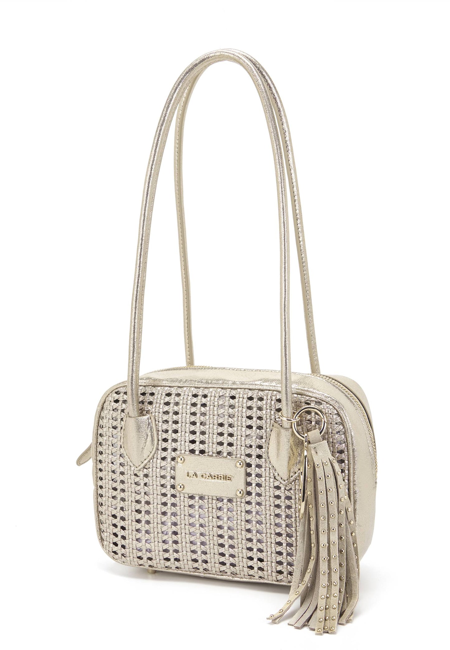 LA CARRIE - Borsa A Spalla Intrecciata Oro