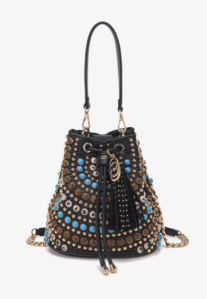 LA CARRIE - Secchiello Raffia Andromeda Nero