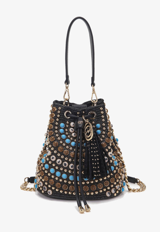 LA CARRIE - Secchiello Raffia Andromeda Nero