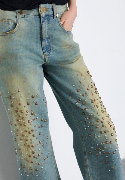 GAELLE - Pantalone boy-low Blu