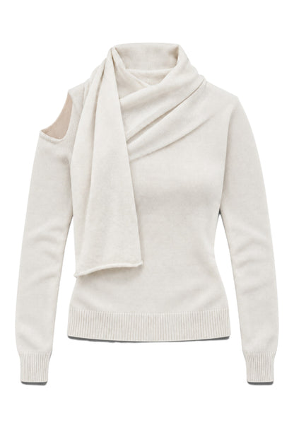 MOTEL - Maglia Collo Foulard Panna