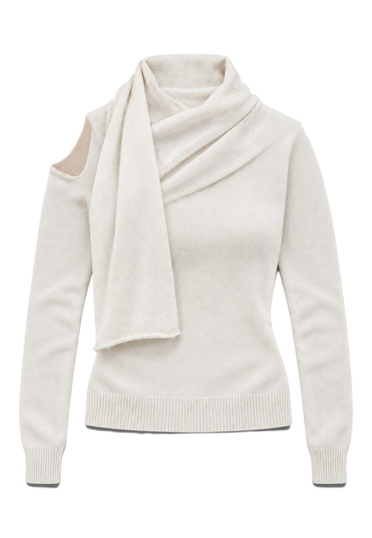 MOTEL - Maglia Collo Foulard Panna