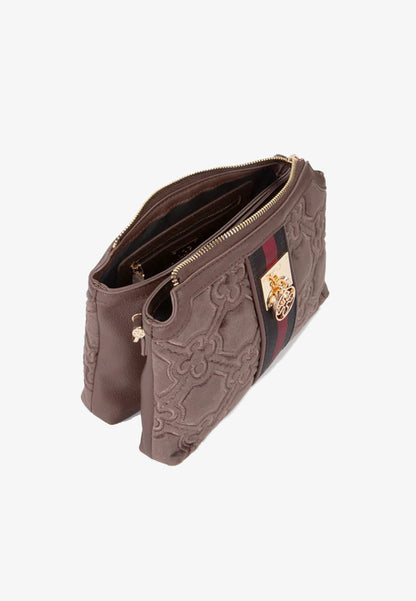 V73 - Borsa A Tracolla Velluto Taupe