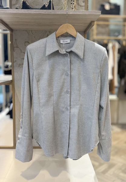 MOTEL - Camicia Gessata Strass Grigio