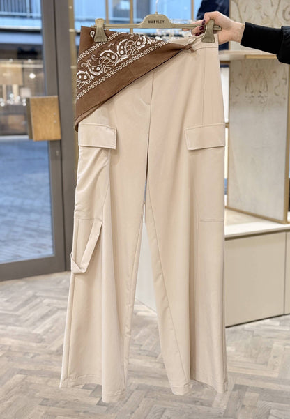 MARYLEY - Pantalone Cargo Bandana Beige