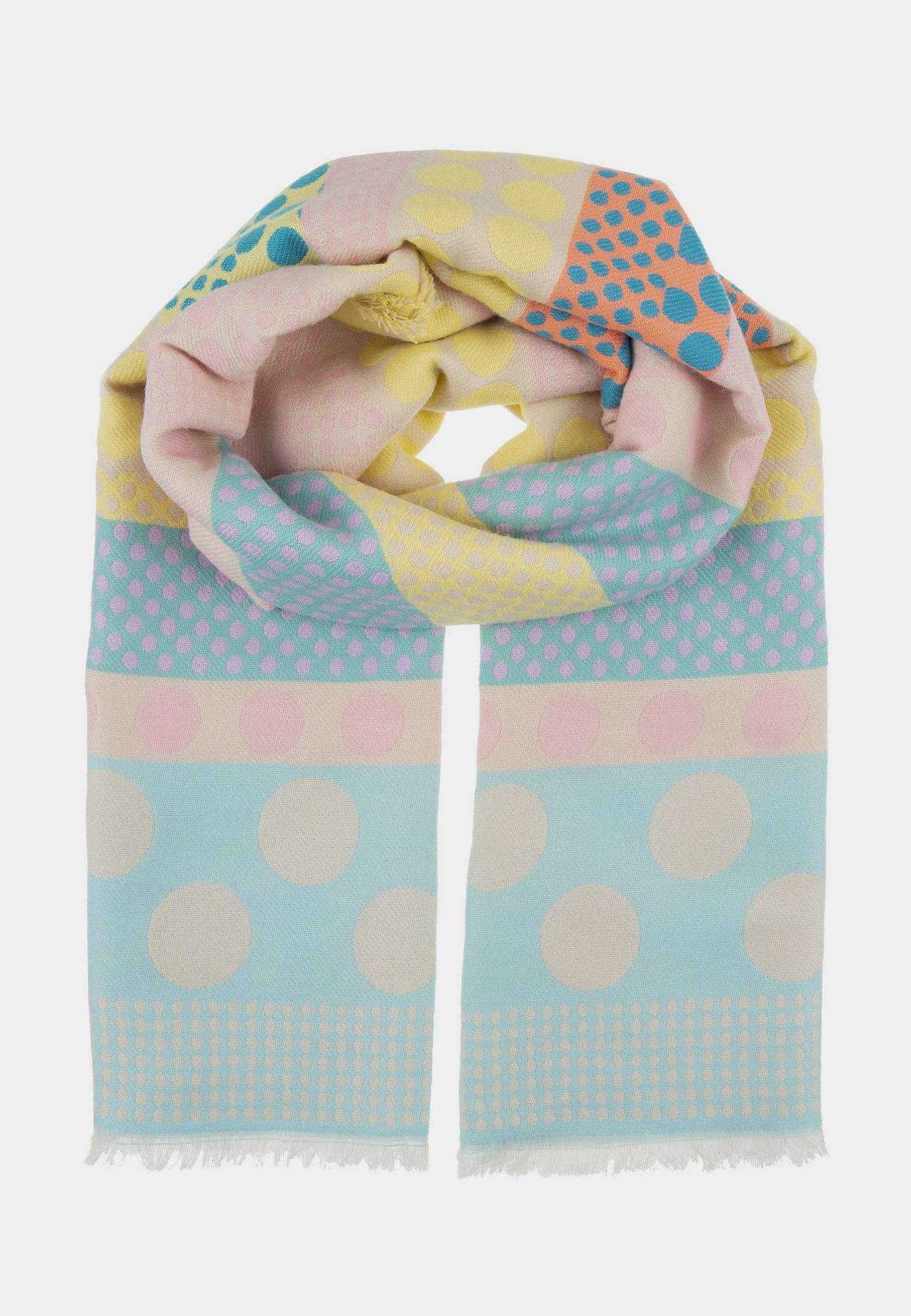 ALEX MAX - Blue Stripes &amp; Polka Dot Scarf