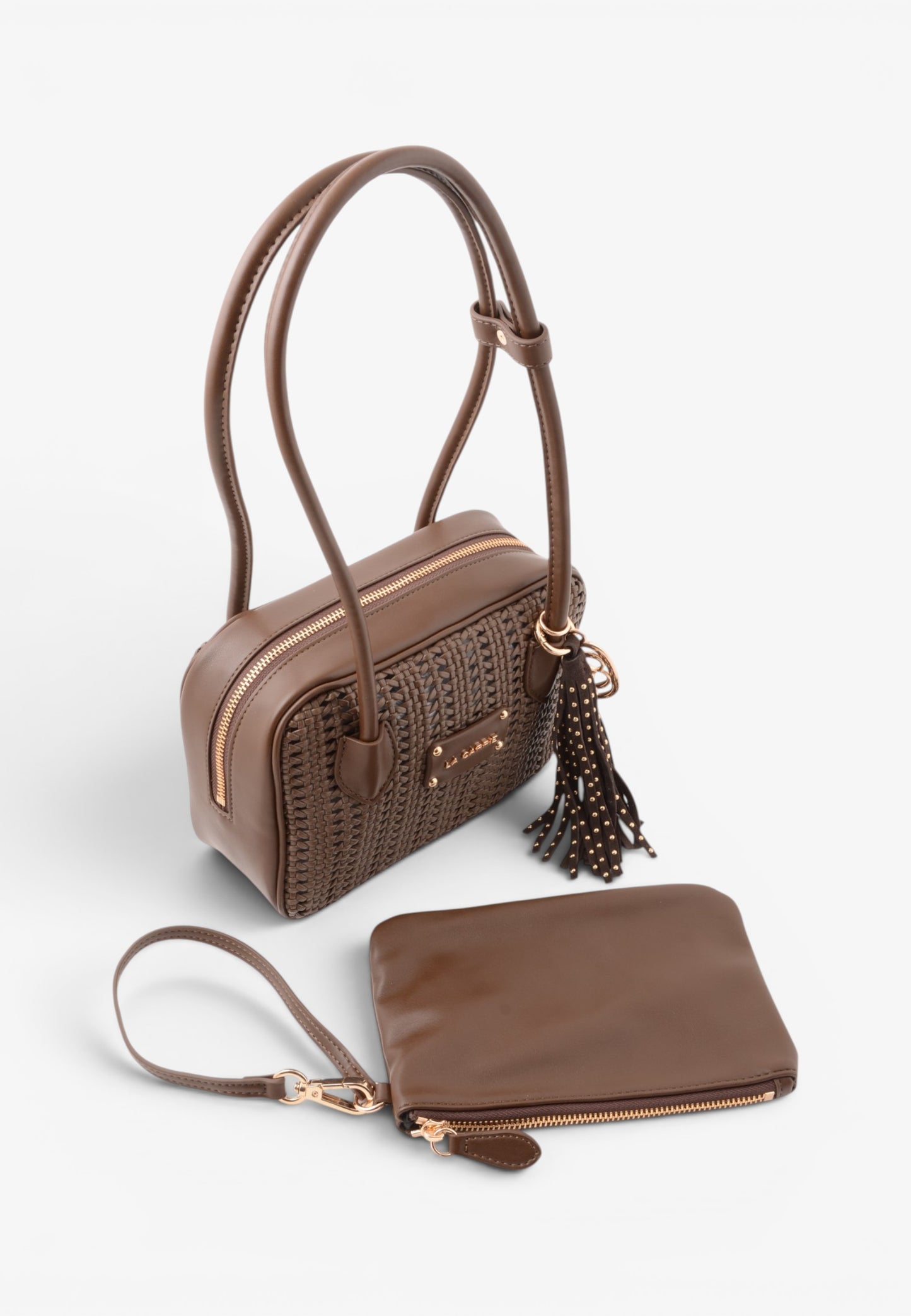 LA CARRIE - Borsa A Spalla Intrecciata Marrone