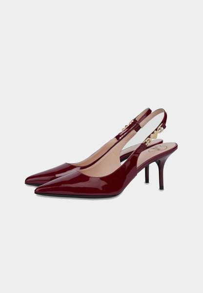 LOVE MOSCHINO - Slingback Vernice Burgundy