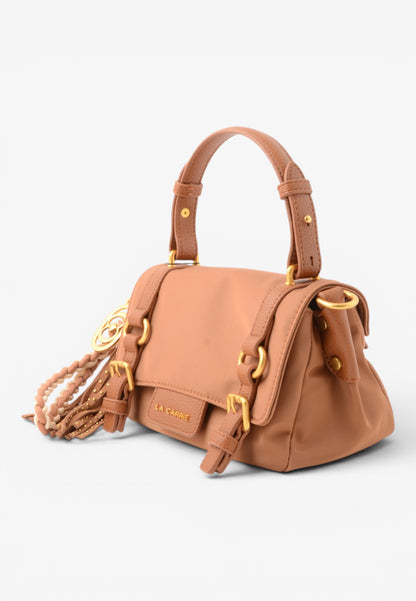 LA CARRIE - Borsa Satchel Dark Nylon Cuoio