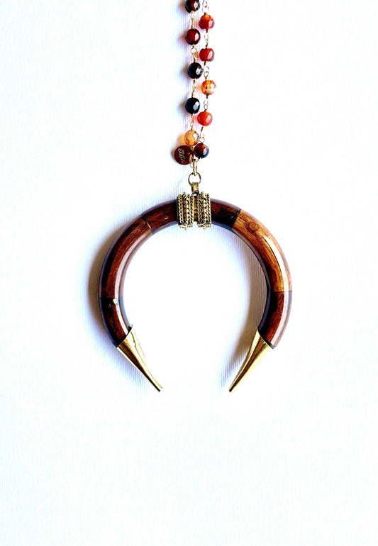 LARA11 - Collana Lunga MOON Marrone